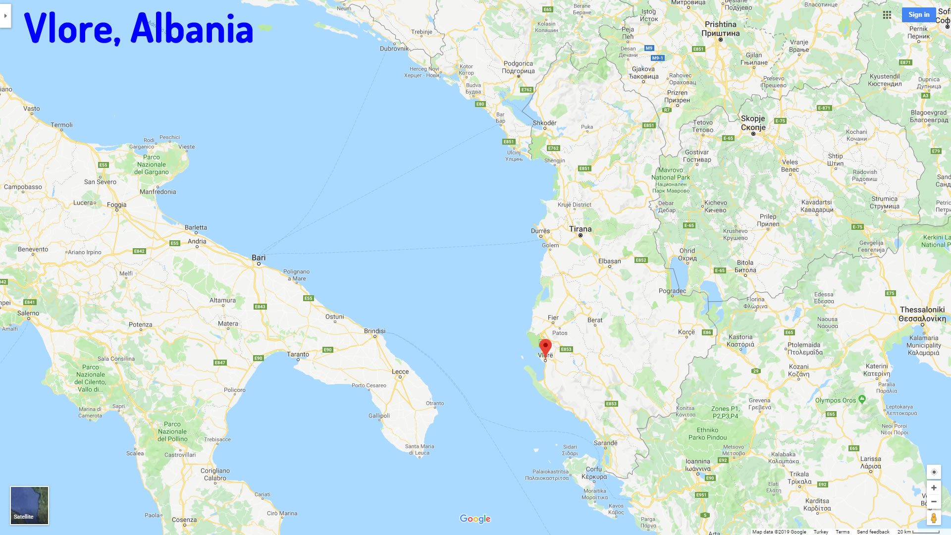 Vlore map Albania